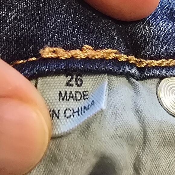 Eloquii Staight Leg Cuffed Hem With Faux Pearl Accents Women's Denim Jeans 26 - Picture 7 of 7